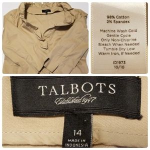 Talbots Tan Khaki 3/4 Sleeve Ruffle Women's Blazer